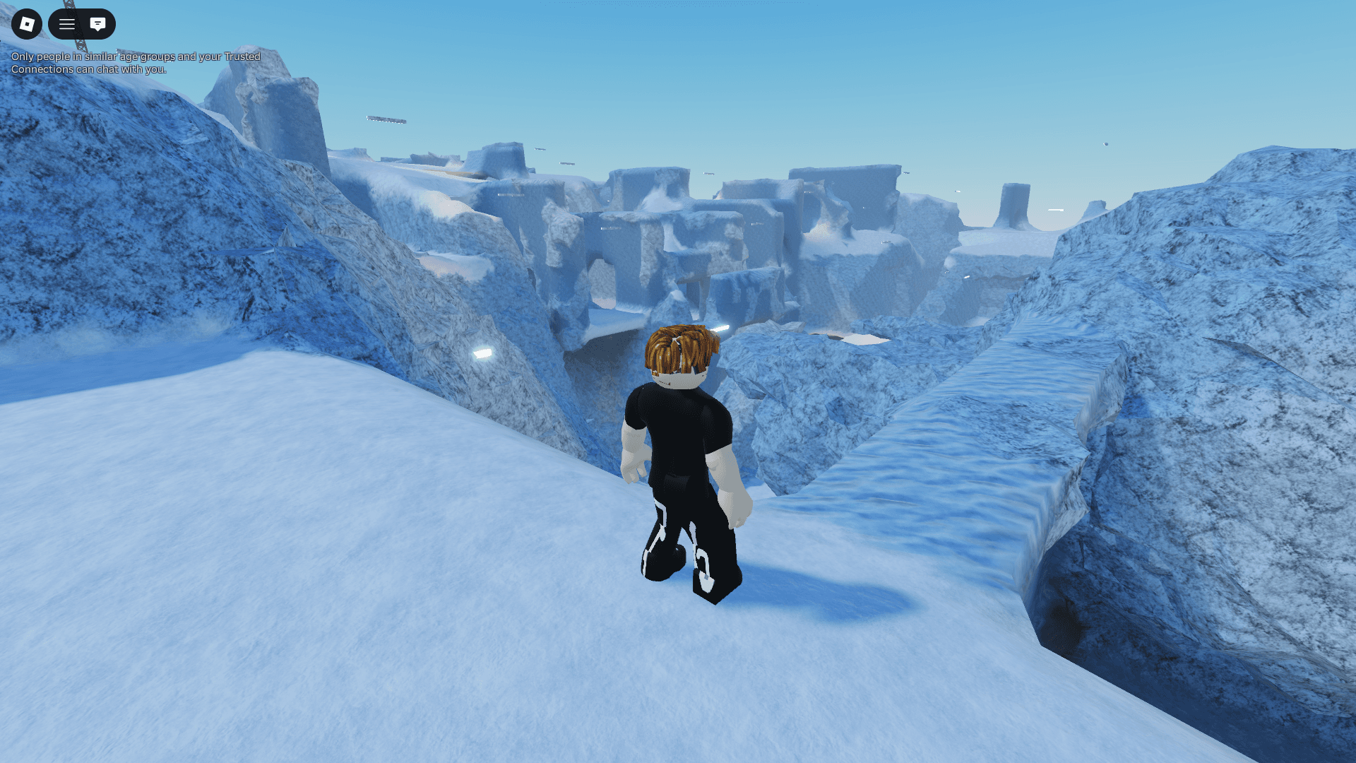 Player on a generated mountain ridge